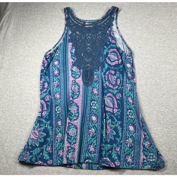 ANTHROPOLOGIE Akemi + Kin Epoca Lace Crochet Back‎ Floral Tank Top Size Small - Picture 3 of 8